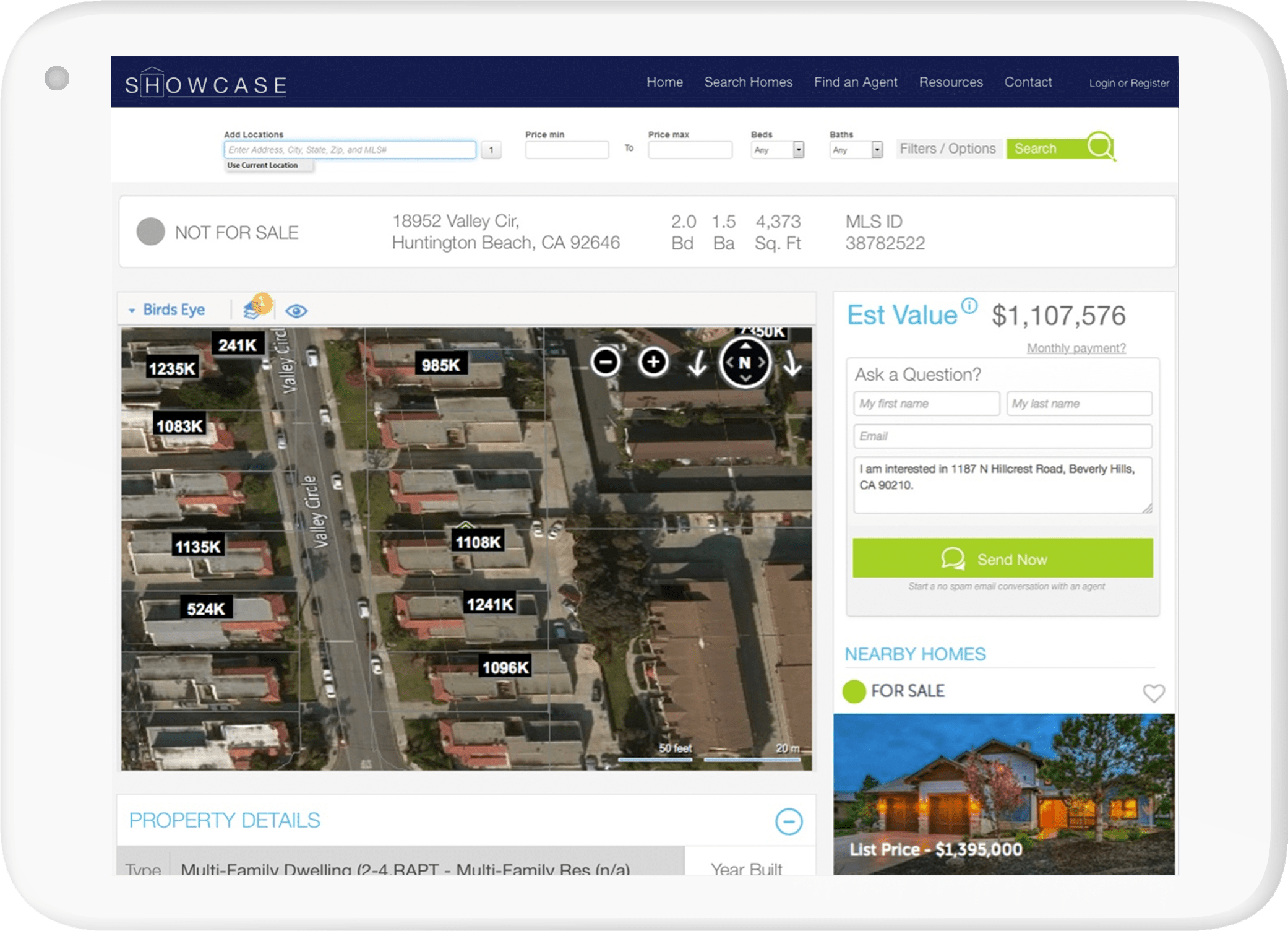 Showcase Search Real Estate Website Builder