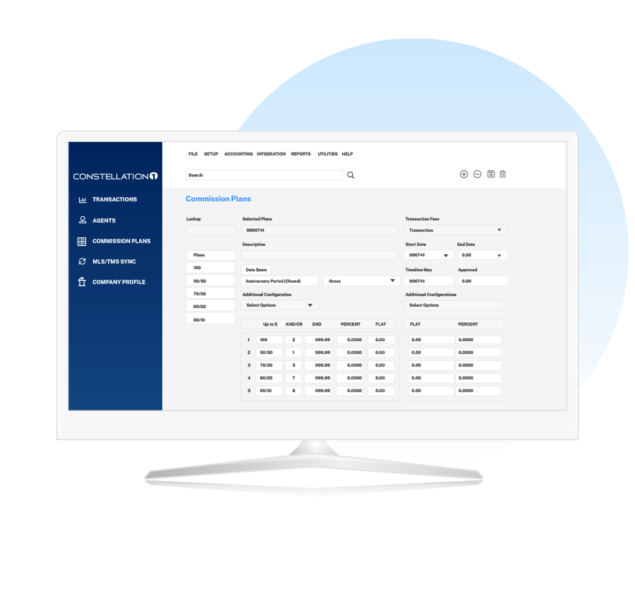 Constellation1_Back_Office_Accounting_BO Back Office dashboard Commission Plans screen